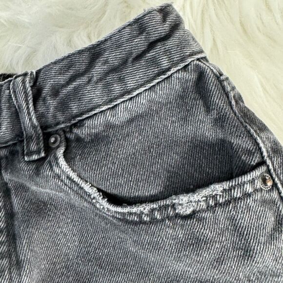 Zara TRF Authentic Denim Black Distressed Cutoff Shorts High Waist Sz 25 - Picture 7 of 7
